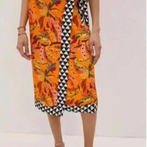 Anthropologie Farm Rio Wrap Skirt Midi